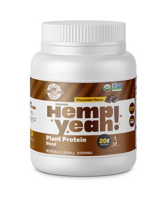 Manitoba Harvest Hemp Yeah! Organic Plant-Based Protein Powder with 20g of Complete Plant, 4g of Fiber &amp; 1.9g Omegas 3&amp;6, Non-GMO, Vegan, Chocolate, 16 Oz, Packaging May Vary