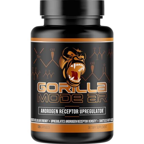 Gorilla Mode AR Carnitine 750mg Capsules - Androgen Receptor Upregulator/Boosts Cellular Energy, Upregulates Androgen Receptor Density/Shuttles Fatty Acids (120 Capsules)