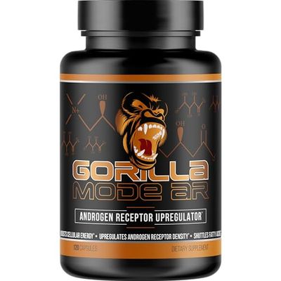 Gorilla Mode AR Carnitine 750mg Capsules - Androgen Receptor Upregulator/Boosts Cellular Energy, Upregulates Androgen Receptor Density/Shuttles Fatty Acids (120 Capsules)