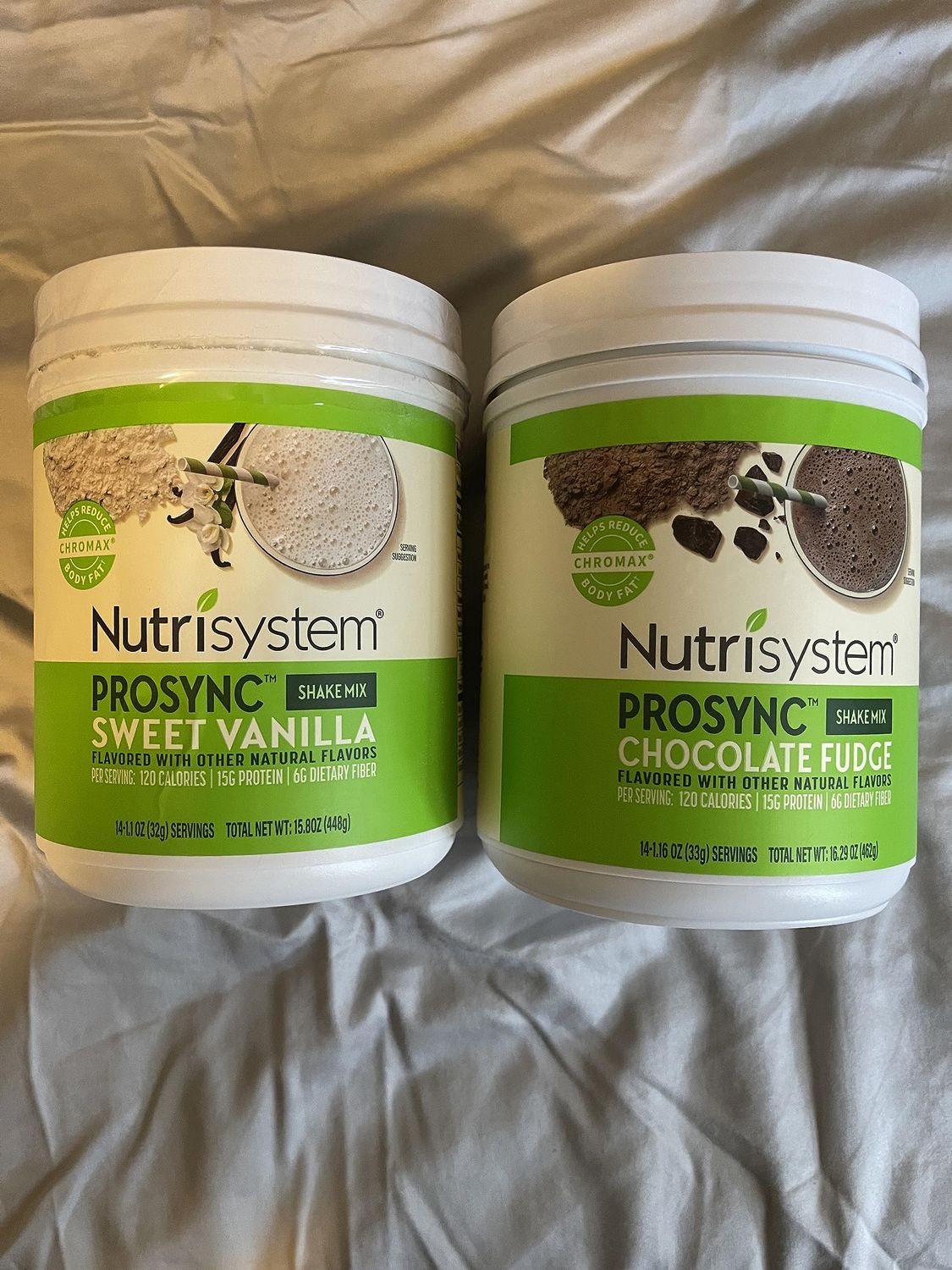 Nutrisystem Nutricrush Probiotic Shakes Chocolate Fudge and Sweet Vanilla Shake Mix - Protein &amp; Probiotics Support Digestive Bust Belly Bloat 2 Containers 16.3 oz. each 28 Servings,(Pack of 2)