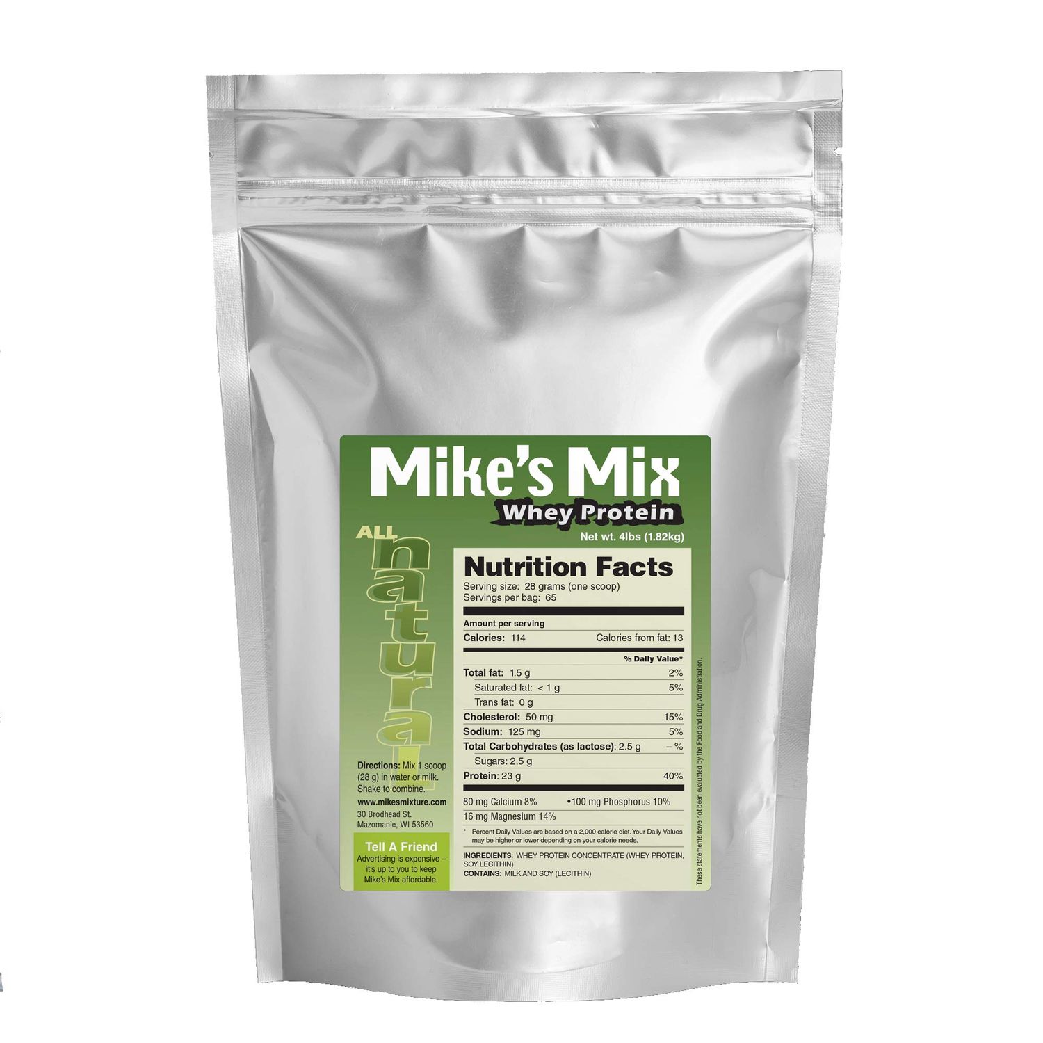 Mike&#39;s Mix All-Natural, Unflavored Whey Protein Concentrate (4 lbs)