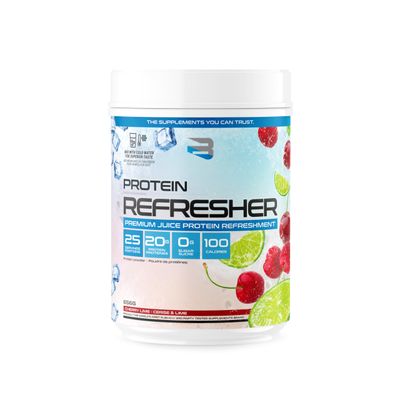Believe Supplements Protein Refresher (25 Servings) - Revolutionary Juice-Type Whey Protein Powder for Fitness, Bodybuilding, Gym, or for Bigger Protein Intake (25 Scoops, Cherry Lime)
