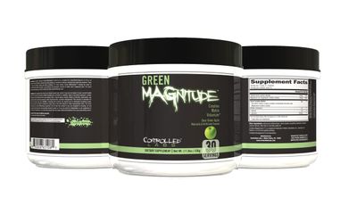 CONTROLLED LABS Green Magnitude Supplement, Synergistic Creatine Formula Powder, Promotes Strength, Stamina, and Performance, (Sour Green Apple, 30 Servings)