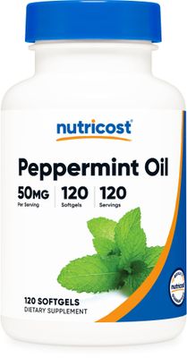 Nutricost Peppermint Oil Softgels (120 SFG) (50 MG) - Gluten Free, Third Party Tested and GMO Free