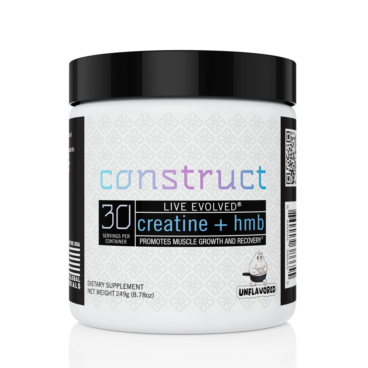 Live Evolved Construct -5g Creatine Monohydrate + 3g Hmb Blend, Muscle Growth, Strength, Recovery, ATP Energy, Athletic Performance, and Protein Synthesis - 30 Servings, unflavored