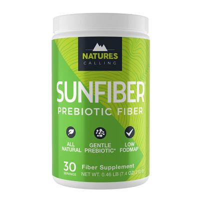 NATURE&#39;S CALLING All-Natural Fiber Supplement | Gentle | Non-GMO | Low-FODMAP | Sunfiber | Prebiotic, 30 Servings (7.4 oz)