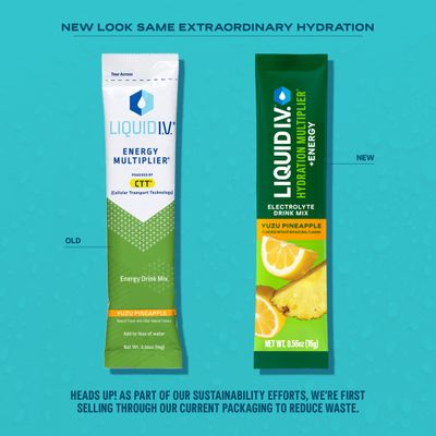 Liquid I.V. Hydration Multiplier +Energy - BlackBerry Peach | Electrolyte Powder Drink Mix | 1 Pack (14 Servings)