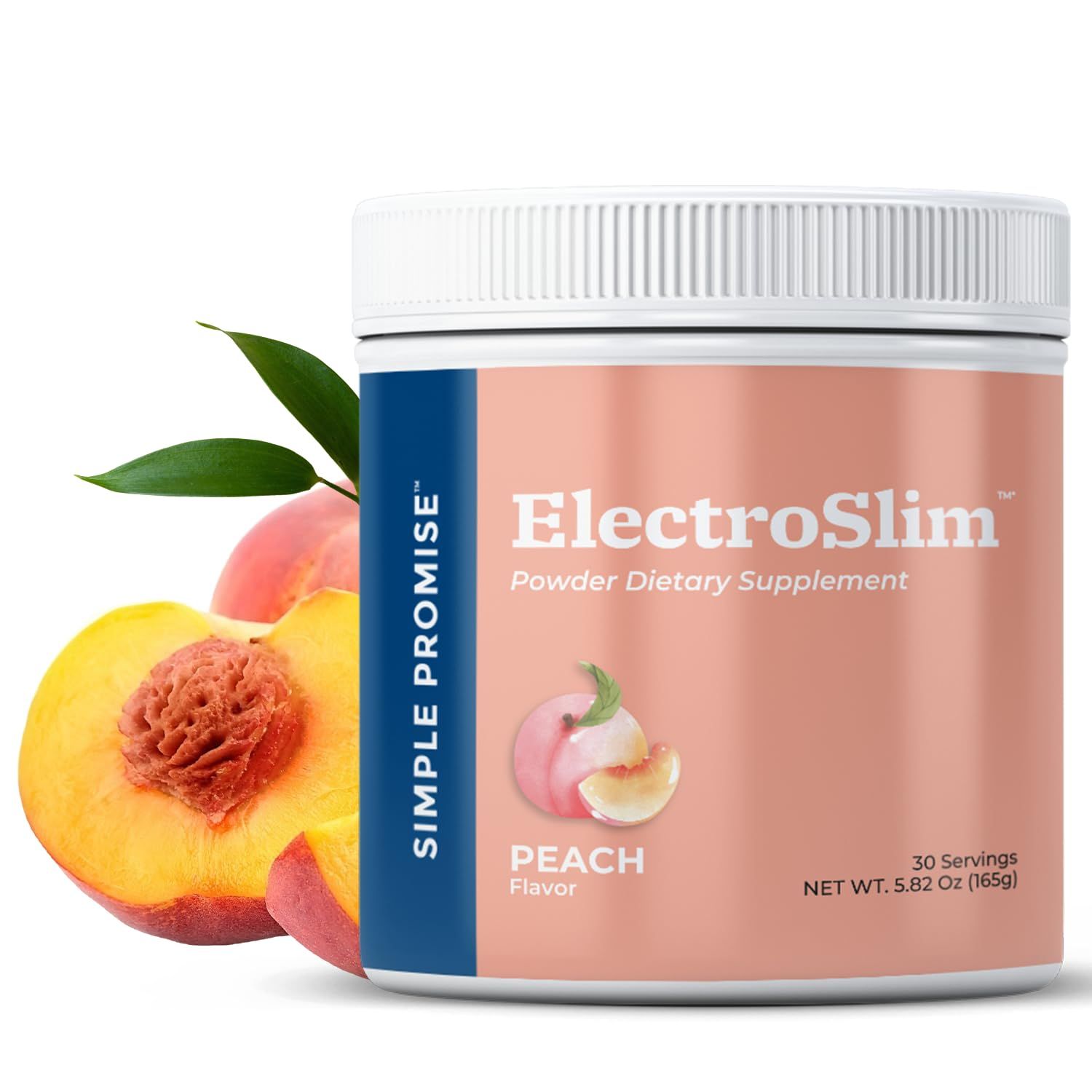 Simple Promise ElectroSlim - Sugar-Free Electrolyte Powder for Hydration and Electrolyte Balance - No Sugar Formula for Daily Energy Support - Peach Flavor