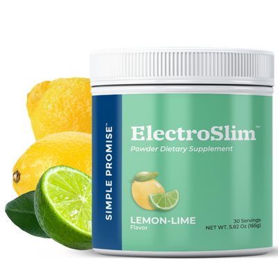 Simple Promise ElectroSlim - Sugar-Free Electrolyte Powder Hydration Support with Essential Electrolytes - No Sugar Formula for Daily Energy Balance - Lemon Lime Flavor