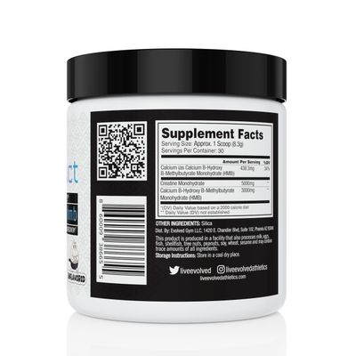 Live Evolved Construct -5g Creatine Monohydrate + 3g Hmb Blend, Muscle Growth, Strength, Recovery, ATP Energy, Athletic Performance, and Protein Synthesis - 30 Servings, unflavored