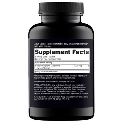 Nugenix Essentials L-Arginine Amino Acid Supplement, 1000 mg, 150 Tablets