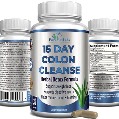 YUMMYVITE 15 Day Colon Cleanse and Detox, Herbal Detox Formula, Supports Weight Loss, Constipation Relief - Boosts Energy. Flush Toxins, Natural Safe Colon Cleanser for Men and Women - 30 Capsules