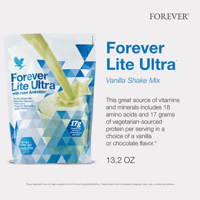 Forever Living - Forever Lite Ultra Vanilla Protein Shake Mix with Aminotein - Low Carb Drink for Lean Muscle Mass & Weight Management - 13.2 oz