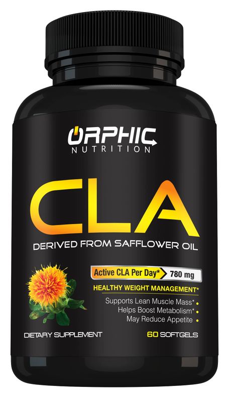 ORPHIC NUTRITION CLA Safflower Oil Supplement - Made with Safflower Oil - 780mg Non-Stimulant Conjugated Linoleic Acid for Men &amp; Women* to Support Weight Loss Efforts and Metabolism* - 60 Softgels
