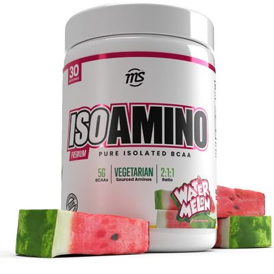 Man Sports ISO Amino - Watermelon Pure Isolated BCAA Powder 270 Grams - Vegetarian Formula 2:1:1 Ratio - Natural Ingredients - Lean Muscle Building Fat Burning Supplement