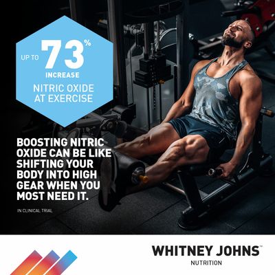Whitney Johns Nitric Active - Nitric Oxide Booster Clinically Tested For A Natural Energy Pure Boost of Athletic Performance, Endurance, Increased Oxygen Intake (VO2 Max) & Workout Recovery - 90 Caps