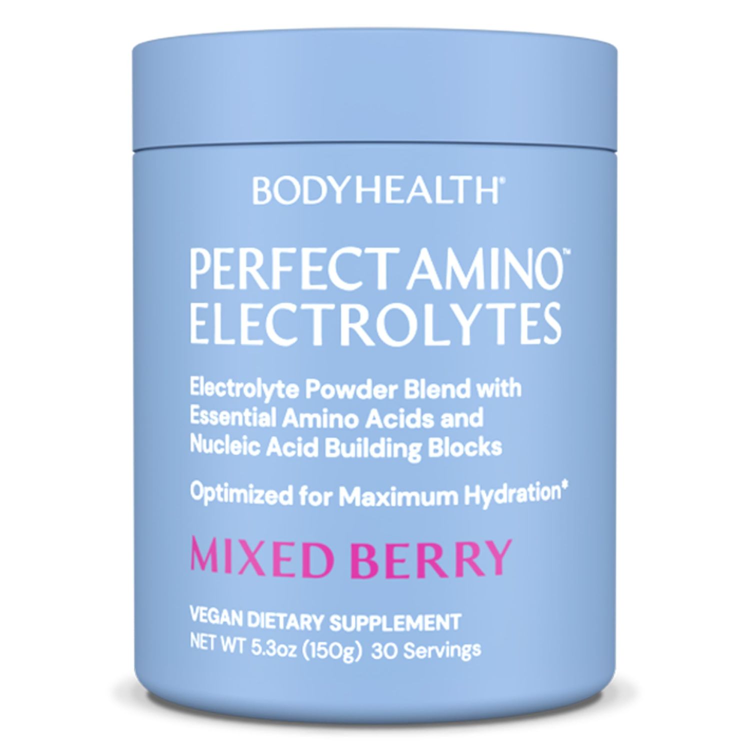 BodyHealth PerfectAmino Electrolytes Powder, Hydration Powder, Sugar Free Electrolyte Drink Mix, Keto Electrolytes Powder, Non GMO, Mixed Berry Flavor (30 Servings)