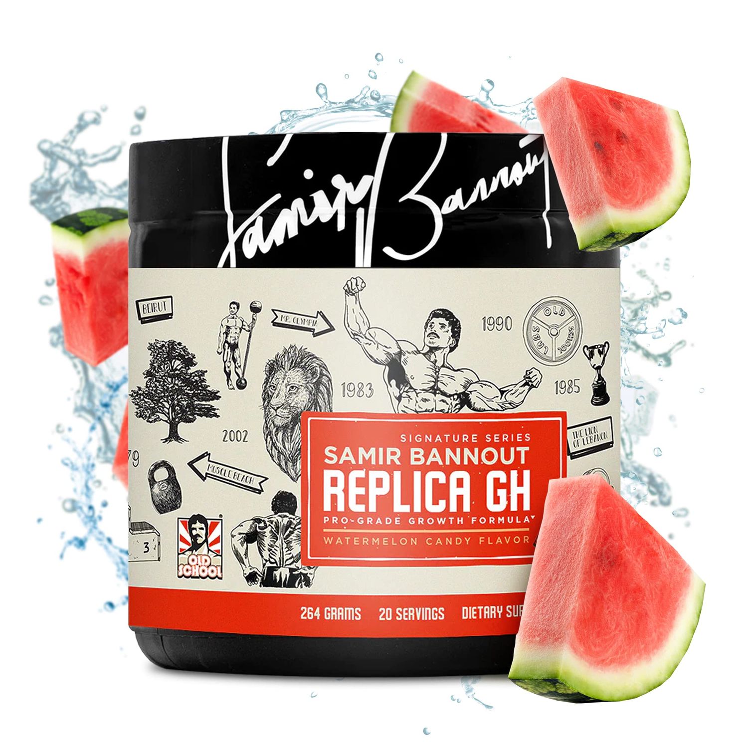 Replica Gh - Muscle Building GH Boosting Powder - Hormone Optimizer &amp; Muscle Growth Dietary Supplement - Exclusive OSL Mr. Olympia Samir Bannout Collaboration - Watermelon Candy Flavor - 20 Servings