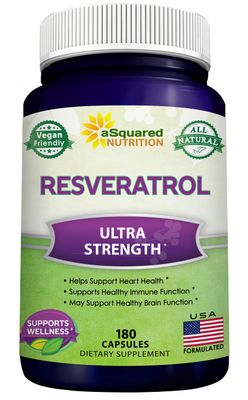 100% Natural Resveratrol - 1000mg Per Serving Max Strength (180 Capsules) Antioxidant Supplement, Trans-Resveratrol Pills for Heart Health &amp; Pure, Trans Resveratrol &amp; Polyphenols