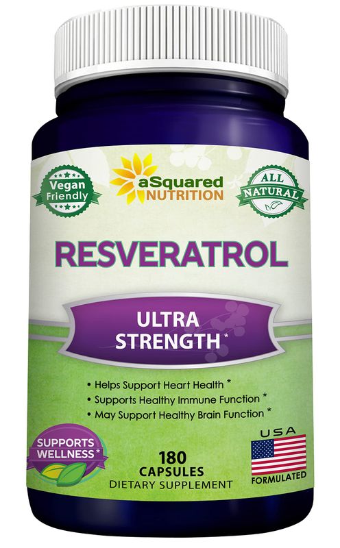 100% Natural Resveratrol - 1000mg Per Serving Max Strength (180 Capsules) Antioxidant Supplement, Trans-Resveratrol Pills for Heart Health &amp; Pure, Trans Resveratrol &amp; Polyphenols