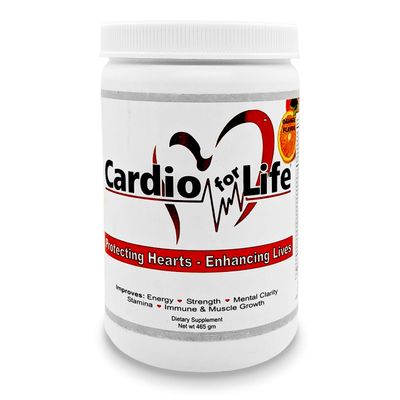 Health Guardian Cardio for Life L-Arginine Powder 16oz - Orange Natural Nitric Oxide Supplement Cardiovascular Increase Energy