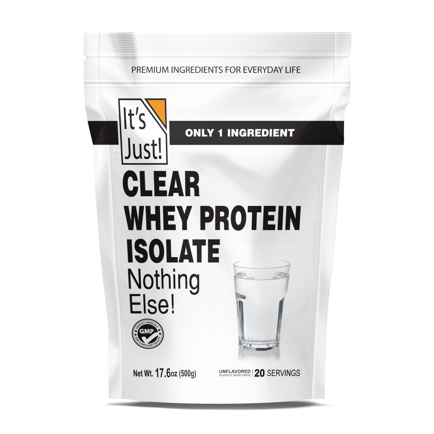 It&#39;s Just! - Clear Whey Isolate, WPI-90, 17.6oz (500g), Zero Carb Protein Powder, 20 Servings, No Added Flavors, Product of Denmark, Packaged in USA, Ultra Premium