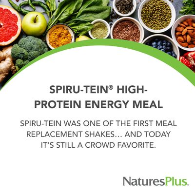 Natures Plus SPIRU-TEIN, Banana - 4.5 lbs - Plant-Based Protein Shake - Non-GMO, Vegetarian, Gluten Free - 60 Servings