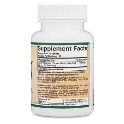 Libido Booster for Women - Liboost (Damiana Leaf Extract) is Patented and Clinically Studied Libido Support for Women (Fast Acting - Clinical Results in just 4 Weeks of Daily Use) by Double Wood