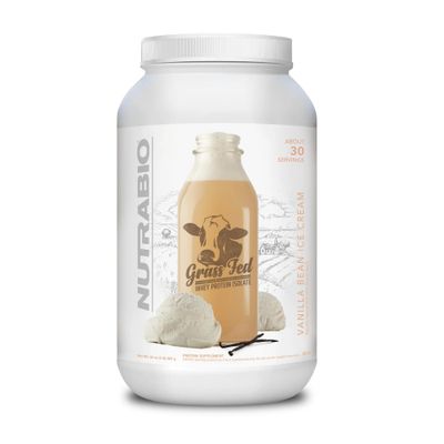 NutraBio Grass Fed Whey Isolate Protein Powder - 25G of Protein Per Scoop - Sugar Free Natural Lean Muscle Protein Supplement - Vanilla Bean- 2 Pounds, 29 Servings.