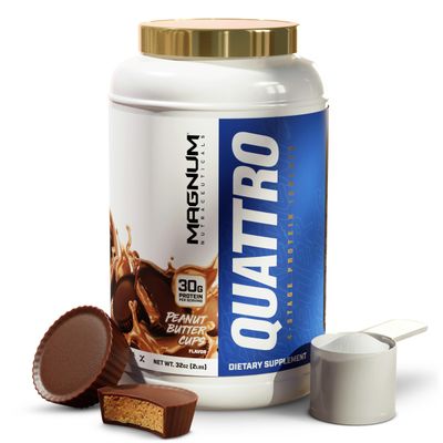 Magnum Nutraceuticals Quattro -, Peanut Butter Cups, 2LB - May Support Muscle Growth &amp; Recovery