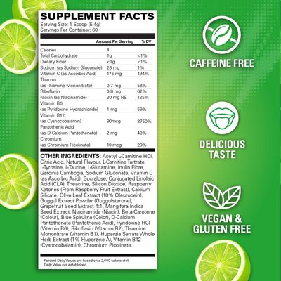 EHP Labs OxyShred Non Stimulant Pre Workout Powder - Stim Free Pre Workout, Caffeine Free Preworkout for Men &amp; Women - Non Stim Preworkout - Sugar Free Energy Powder - Mojito, 60 Servings