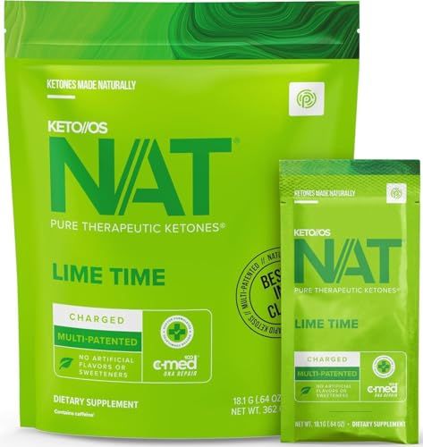 Keto//OS NAT Lime Time Keto Supplements - Charged - Supplement for Men and Women (20 Count)