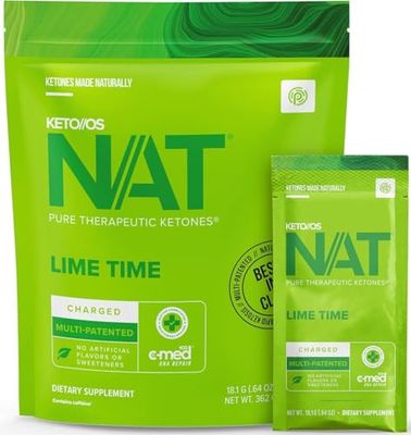 Keto//OS NAT Lime Time Keto Supplements - Charged - Supplement for Men and Women (20 Count)