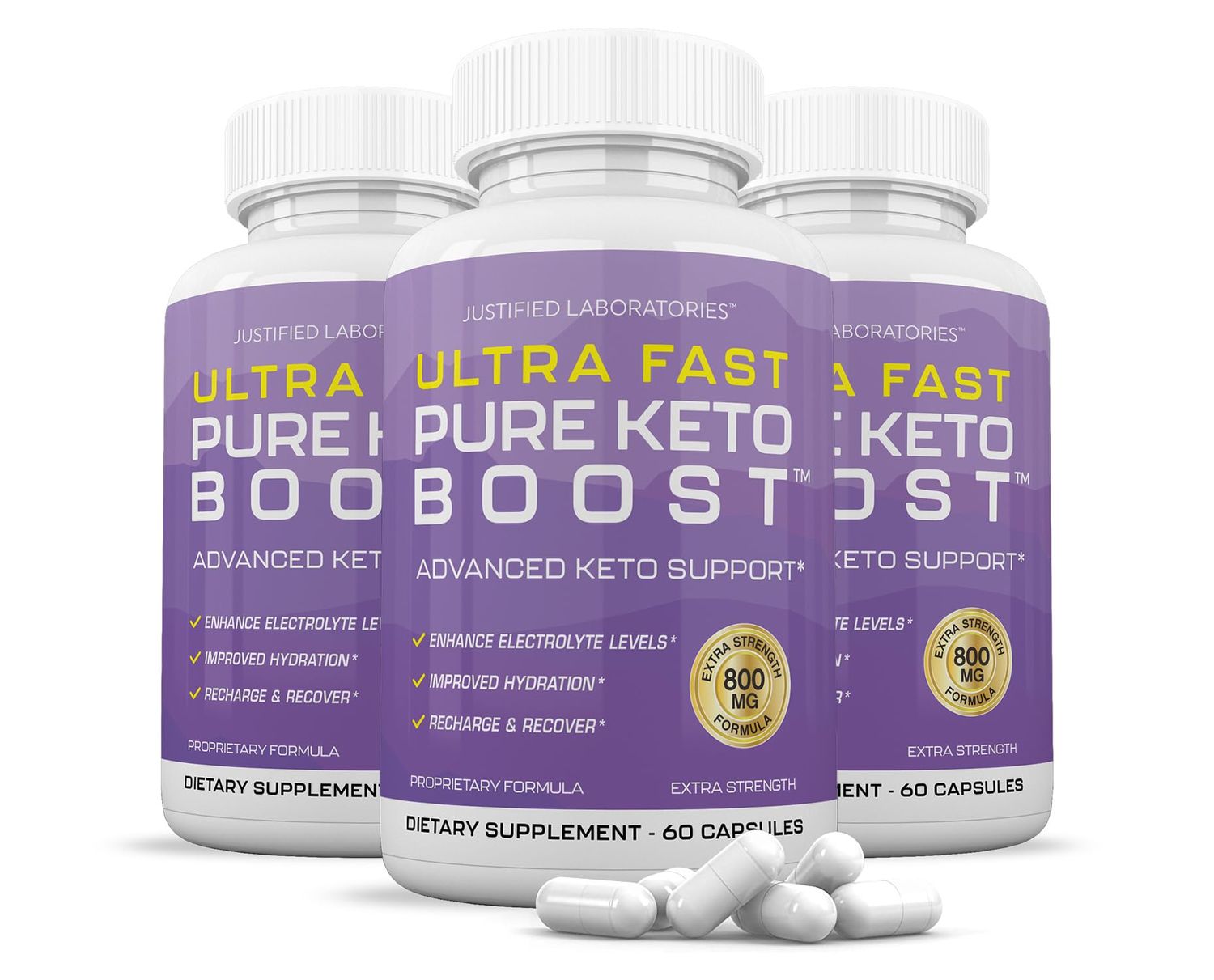 (3 Pack) Ultra Fast Pure Keto Boost Pills 1275MG New &amp; Improved Formula Contains Apple Cider Vinegar Extra Virgin Olive Oil Powder Green Tea Leaf 180 Capsules