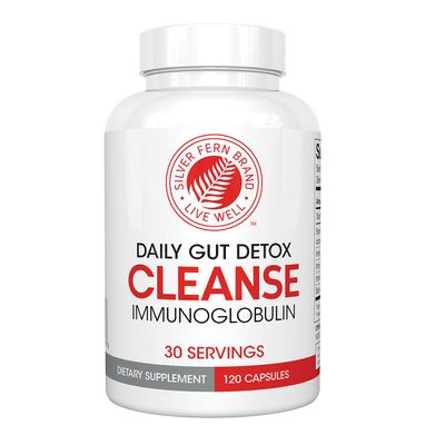 Silver Fern Cleanse - Daily Gut Detox - 1 Bottle - 120 Capsules - 30 Day Supply - Immunoglobulin G, A &amp; M -(IgG, IGA, IgM) - Postbiotic