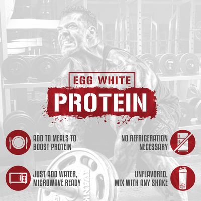Rich Piana 5% Nutrition Egg White Crystals | 100% Pure Egg White Protein Powder | 20 Grams of Protein | Mixes &amp; Stores Easily | 0.84 lbs, 15 Servings (Unflavored)
