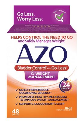 AZO Bladder Control with Go-Less &amp; Weight Management Dietary Supplement | Helps Reduce Occasional Urgency* | Promotes Healthy Metabolism* | Supports a Good Nights Sleep* | 48 Capsules