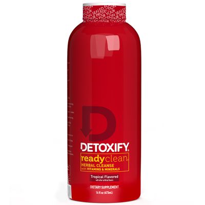Detoxify - Ready Clean Herbal Cleanse - Tropical - 16 oz - Professionally Formulated Herbal Detox Drink - Enhanced with Milk Thistle Seed Extract &amp; Burdock Root Extract - Plus Sticker.