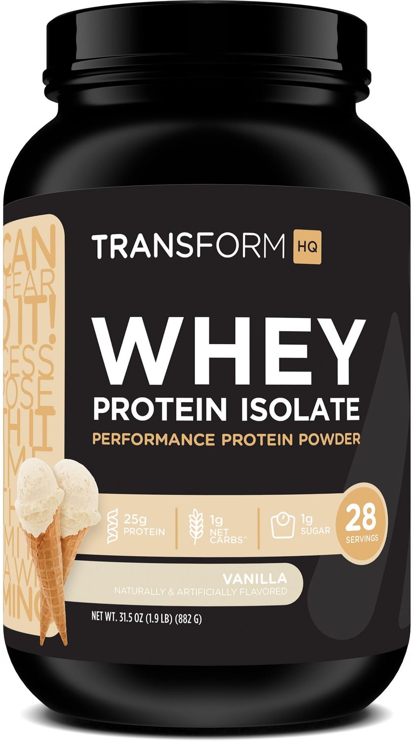 TransformHQ Whey Protein Isolate 28 Servings (Vanilla) - Perform - Gluten Free, Non-GMO
