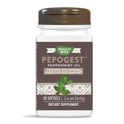 Nature&#39;s Way Pepogest Enteric-Coated Peppermint Oil, Gastrointestinal Comfort, 60 Count (Pack of 2)