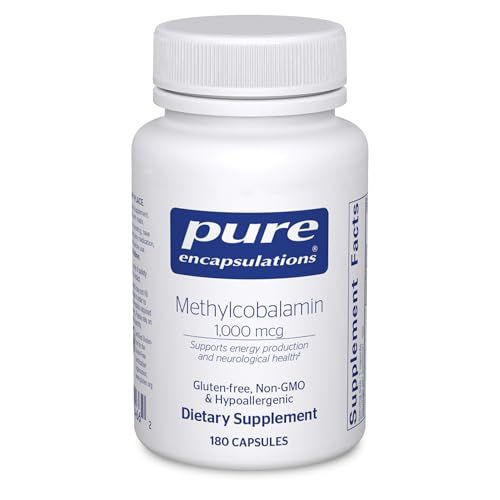 Pure Encapsulations Methylcobalamin 1,000 mcg - Vitamin B12 Supplement to Support Memory &amp; Nerve Health - Premium Vitamin B12 Capsules - 180 Capsules