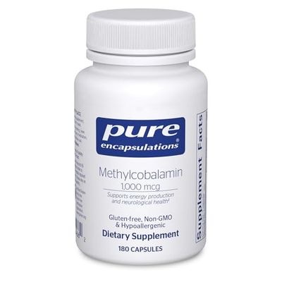 Pure Encapsulations Methylcobalamin 1,000 mcg - Vitamin B12 Supplement to Support Memory &amp; Nerve Health - Premium Vitamin B12 Capsules - 180 Capsules