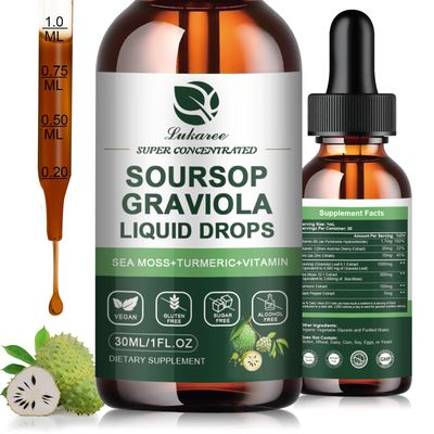 (2 Pack) Soursop Graviola Leaf Extract Liquid Drop Plus Pure Botanical Sea Moss for Cell Support &amp; Regeneration, Immunity, Liver, Zzz &amp; Antioxidant - Soursop Bitters Liquid, 2 Month Supply, 1 Fl Oz