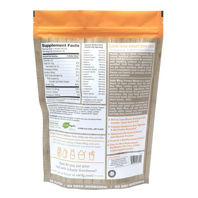 swiig Premium Daily Whey Protein (Vanilla 2.2lb): 20g Protein, Gluten-Free, GMO-Free, No Fillers, No Artificial Flavors - Enhanced with Amino Acids for Muscle Recovery - All Natural Formula