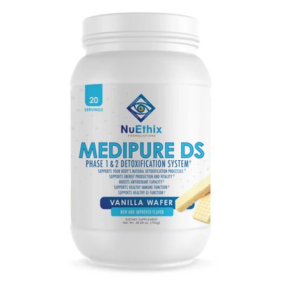 NuEthix Formulations Medipure DS with Pea Protein Phase 1 &amp; 2 Detoxification System, Supplement to Help Support The Bodys Natural Detoxification Process, Vanilla Wafer (Non-Caffeinated), 20 Servings