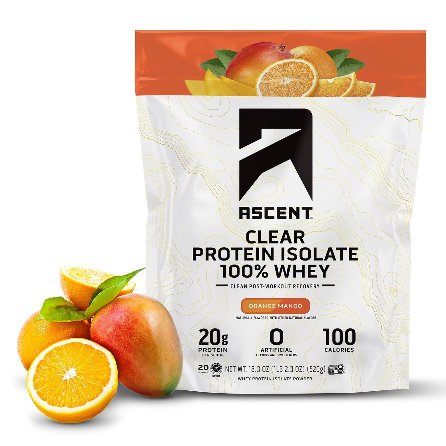 Ascent Clear Whey Protein Isolate - Orange Mango