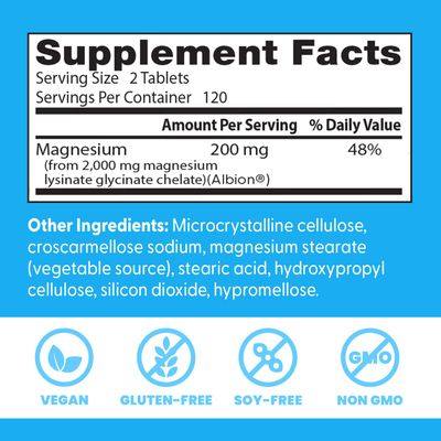 Doctor's Best High Absorption Magnesium Glycinate Lysinate, 100% Chelated, Non-GMO, Vegan, Gluten &amp; Soy Free, 200 mg, 240 Count
