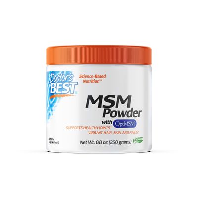 Doctor&#39;s Best MSM Powder with OptiMSM, Non-GMO, Vegan, Gluten Free, Soy Free, 250g
