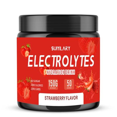 Electrolytes Powder No Sugar No Carbs, Keto Daily Electrolyte Drink Mix, Potassium &amp; Salt Hydration Powder Electrolytes Zero Calorie Sugar Free Electrolyte Powder, Strawberry 50 Servings