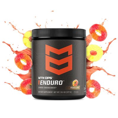 MTN OPS Enduro Nitric Oxide Supplement &amp; Stim-Free Pre Workout - 30 Servings - with Magnesium Citrate, Beet Root Powder, Niacinamide, L Arginine &amp; L Citrulline - Peach Zing Flavor